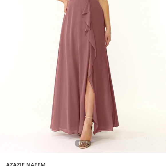 AZAZIE NAEEM A-Line Ruched Chiffon Floor-Length Dress - Picture 7 of 7